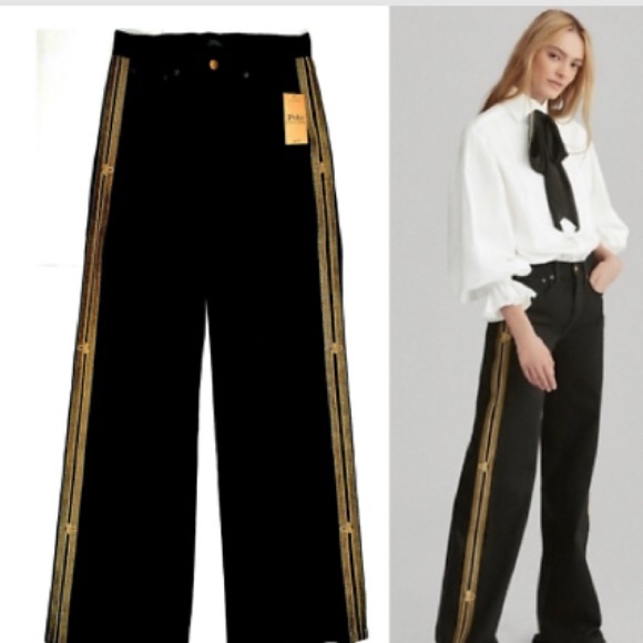 POLO Ralph Lauren Admiral Striped Wide Leg Jeans